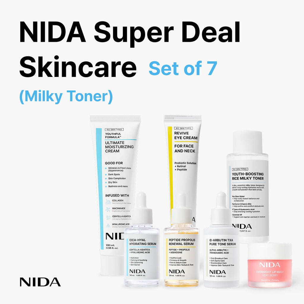 NIDA Super Deal Skincare Set of 7 (Milky Toner)