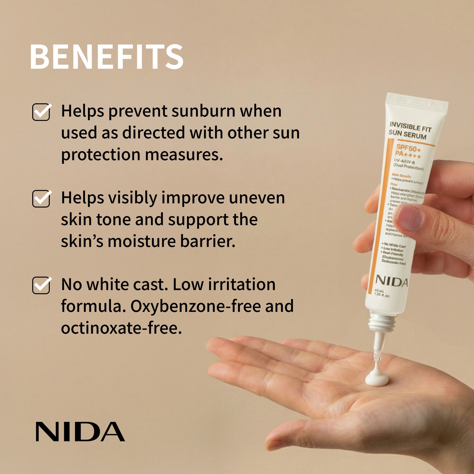 NIDA Invisible Fit Sun Serum for Face