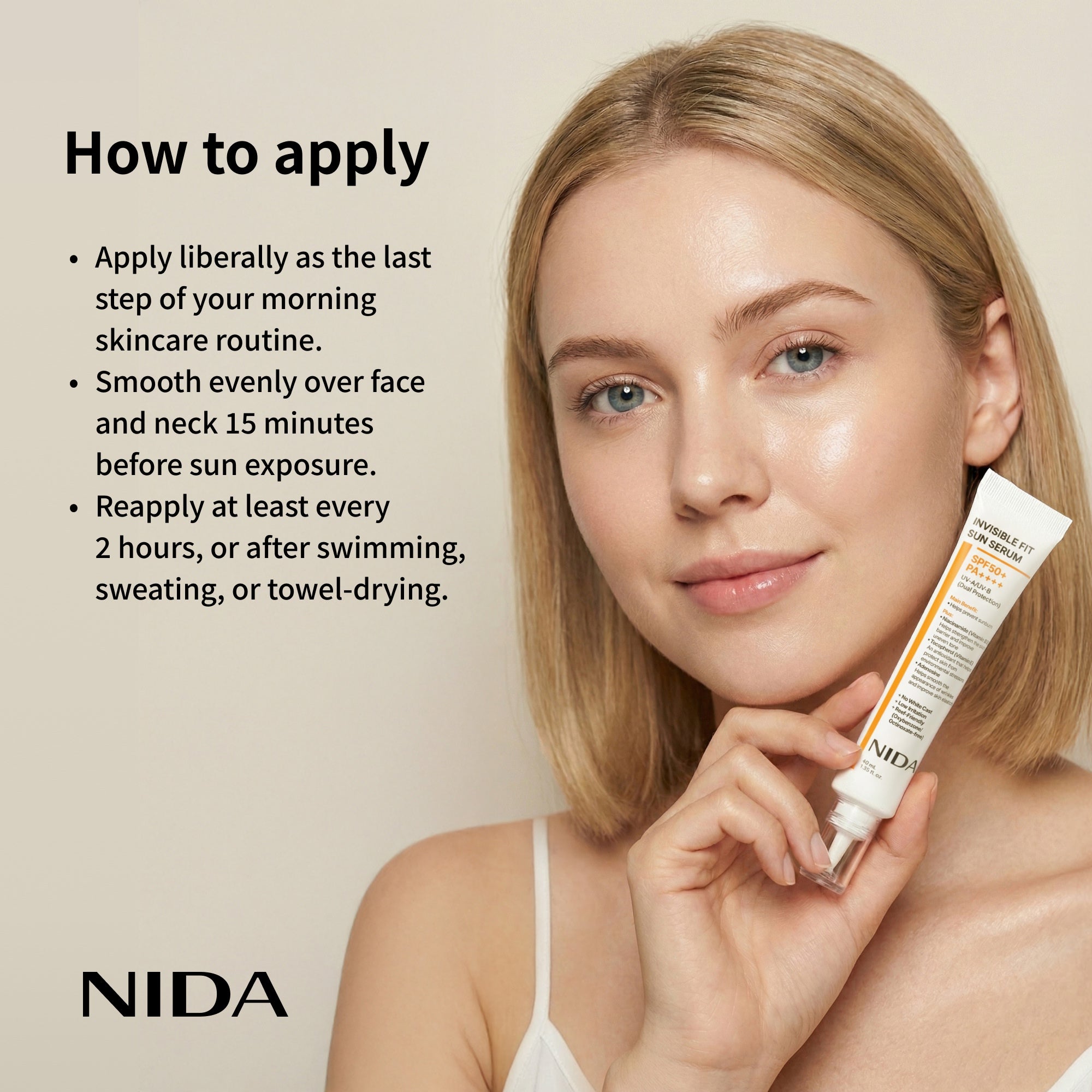 NIDA Invisible Fit Sun Serum for Face (Global)
