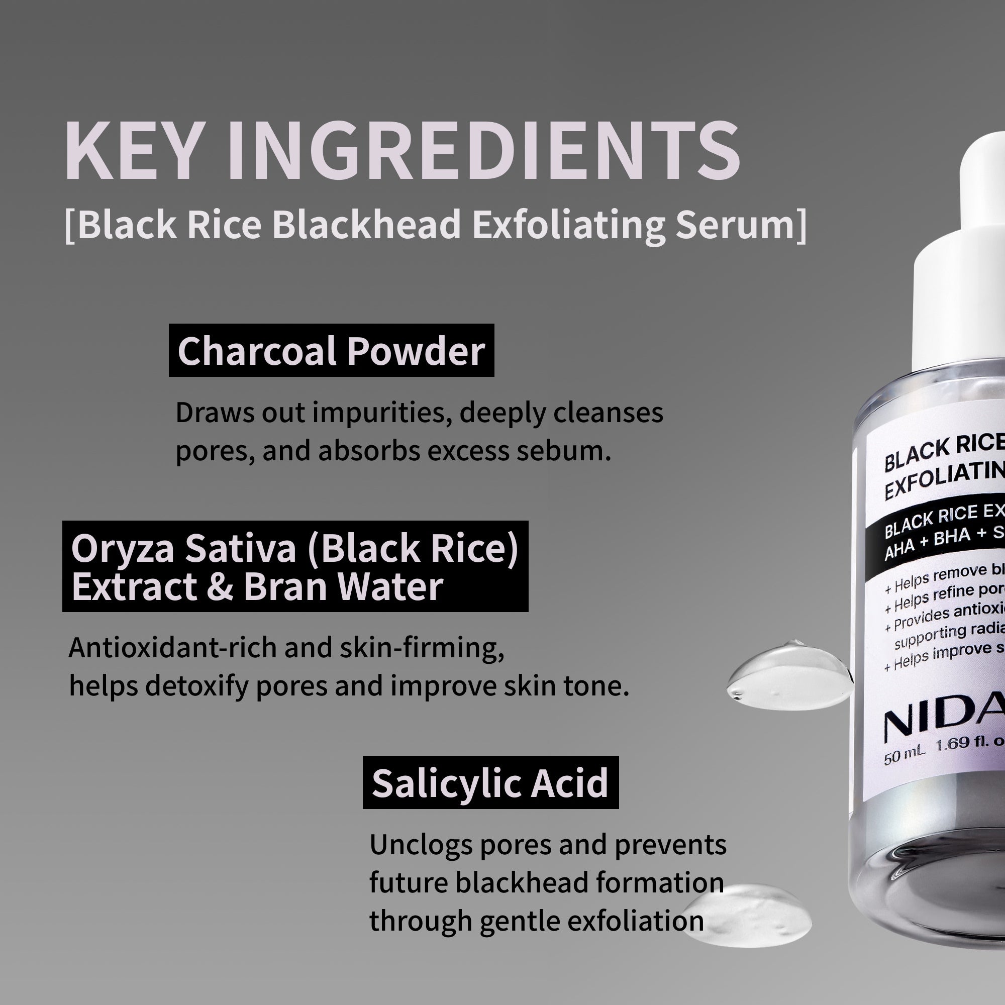 NIDA Black Rice Blackhead Exfoliating Serum