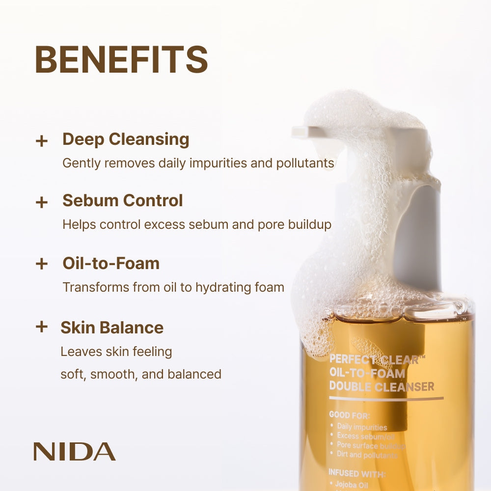 NIDA Perfect Clear™ Oil-to-Foam Double Cleanser